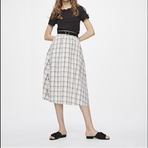 Checkered Midi Skirt